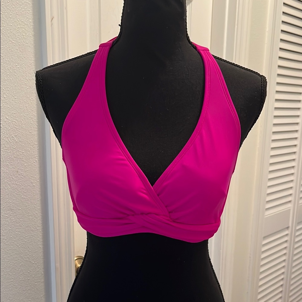 Athleta Women's Pink Halter Bralette Bikini Top